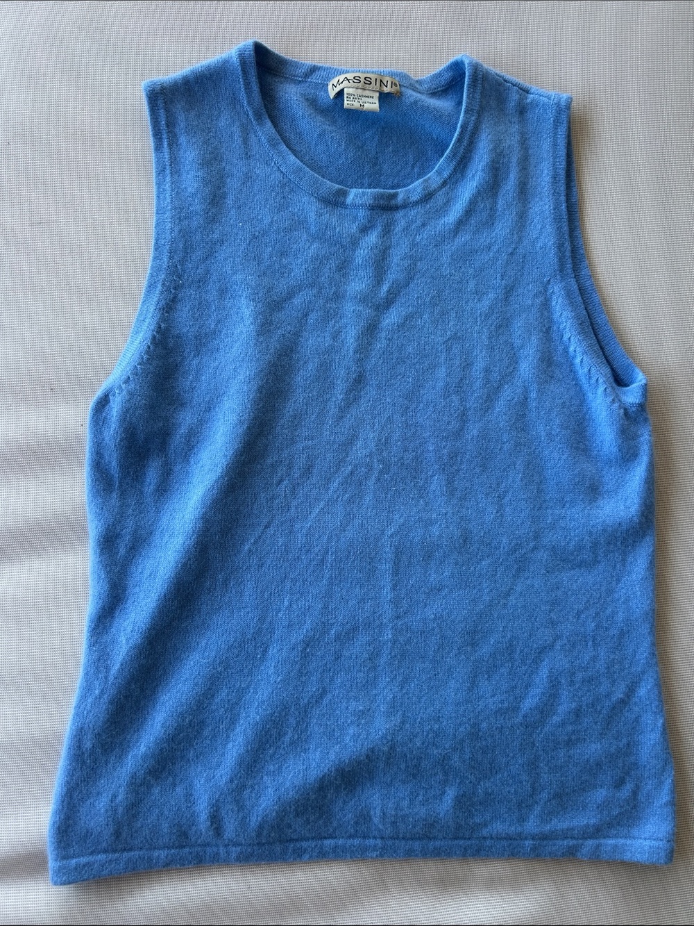 Massini Light Blue Cashmere Crewneck Sweater